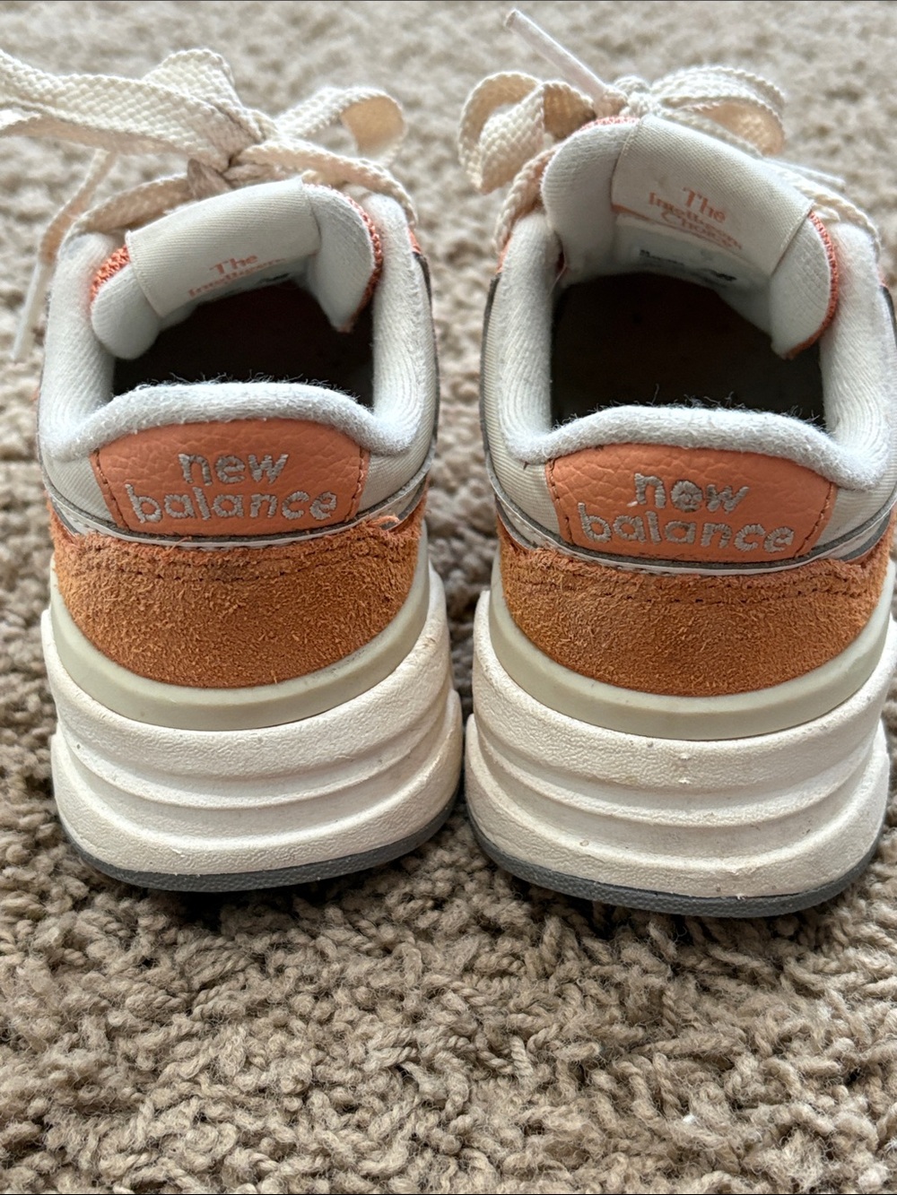New Balance Kids Peach/White Suede & Mesh Sneakers - Picture 4 of 6